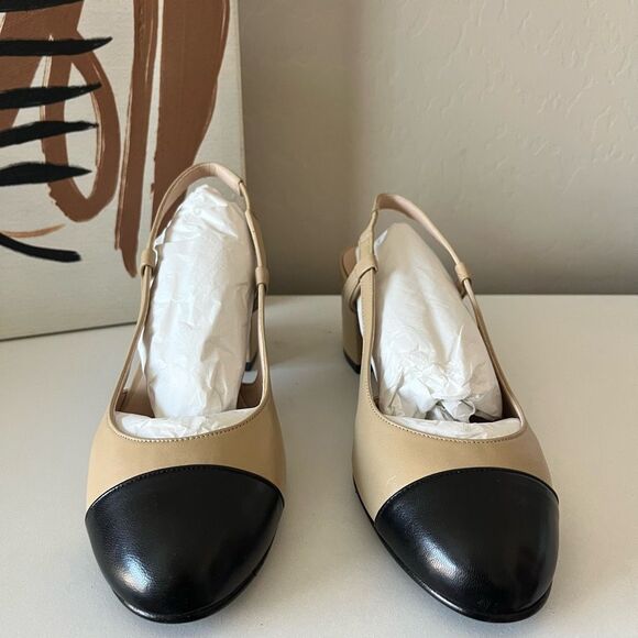 NEW Tuckernuck FS/NY‎ Black Baton Camel Nappa Leather Slingback Mules Size 6 - Picture 5 of 10